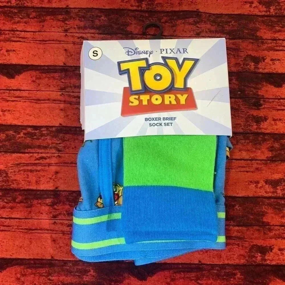 New Mens Toy Story Boxer Brief and Sock Set sz Small by Mad Engine